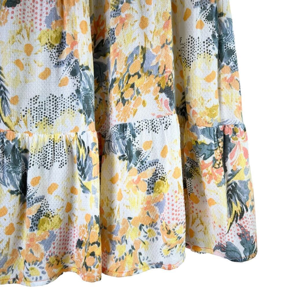 Anthropologie Floreat Anafa Tiered Tank Top Orange Floral Print, Size 0 - Picture 6 of 11